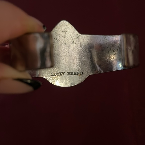 Lucky Brand Vintage Large Blue Stone Bangle - Picture 5 of 6